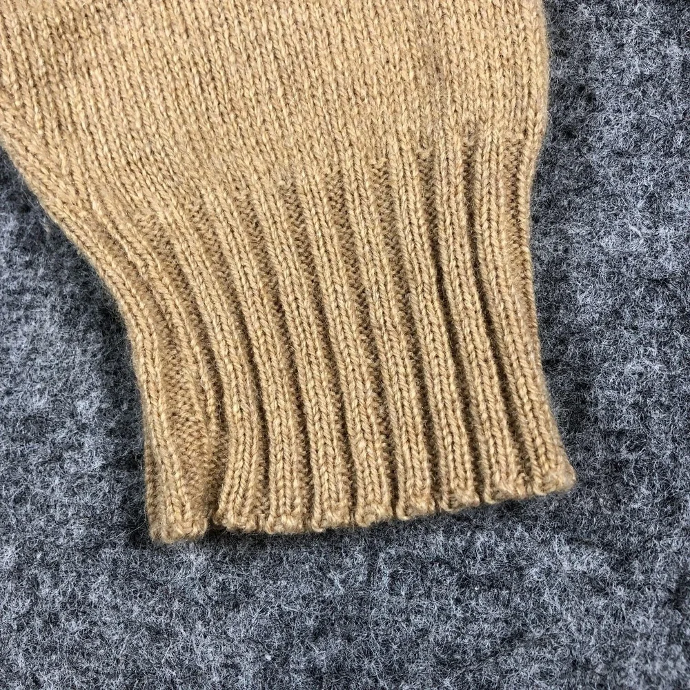 Tuxan Sweater Mens XLL‎ Tan V-Neck Shetland Wool Blend Knit Pullover Ribbed Vtg